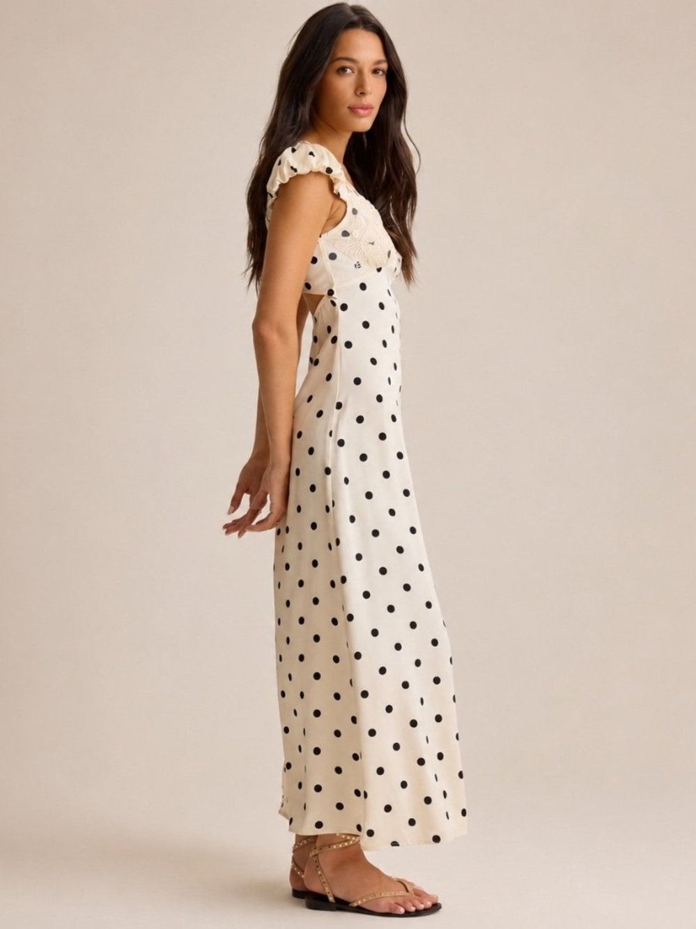 Altar'd State Polka Dot Midi Dress with Butterfly Detail - Picture 3 of 10